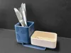 Textured - Sponge and Tall Container With Drain Base