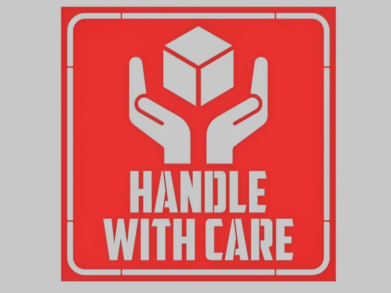 Handle with care - stencil for spray paint