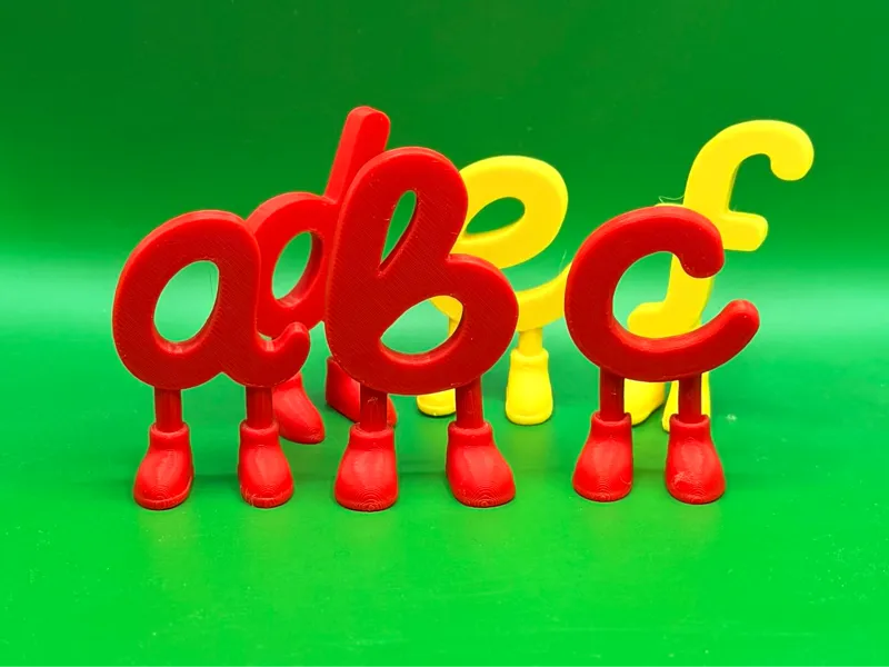 Cursive letters with legs - lowercase a-z