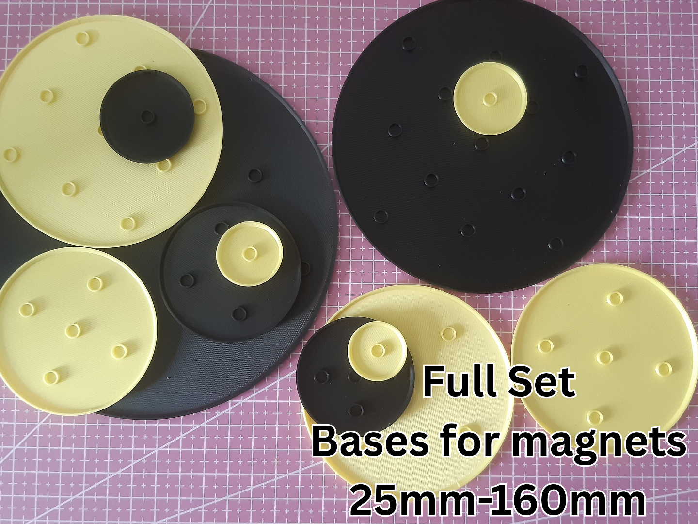 Tabletop round Bases - magnets - 25-160mm
