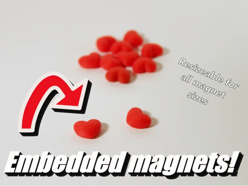 Pipponji's Tiny Magnetic Hearts - Embedded magnet!