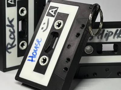 Retro Cassette Tape Print-in-Place Spinning Reels