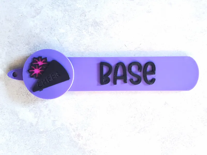 Customizable Cheer Base Flyer Keychain Bag Tag
