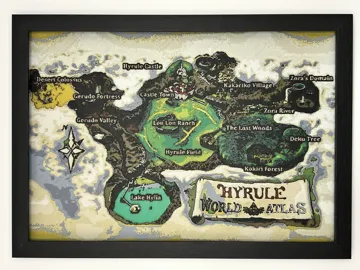 Cuadro decorativo en 3D: Ocarina of Time World Map HueForge — vista de referencia 3