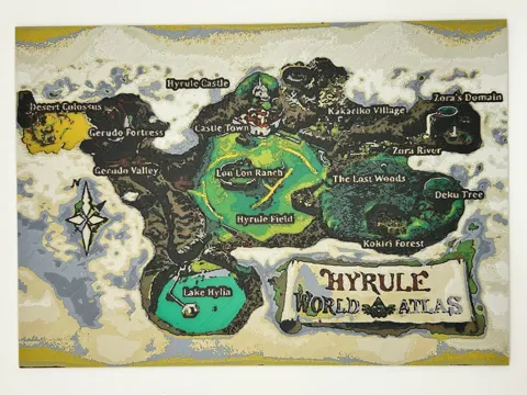 Cuadro decorativo en 3D: Ocarina of Time World Map HueForge — referencia de MakerWorld