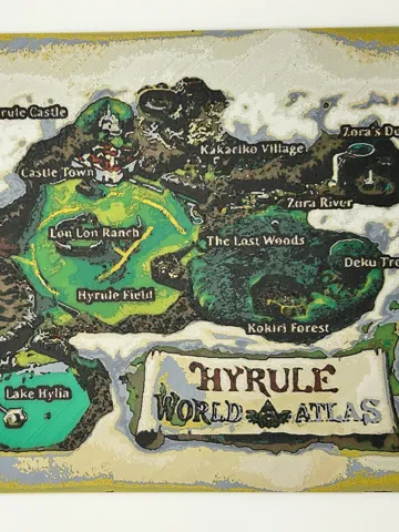 Cuadro decorativo en 3D: Ocarina of Time World Map HueForge — vista de referencia 2