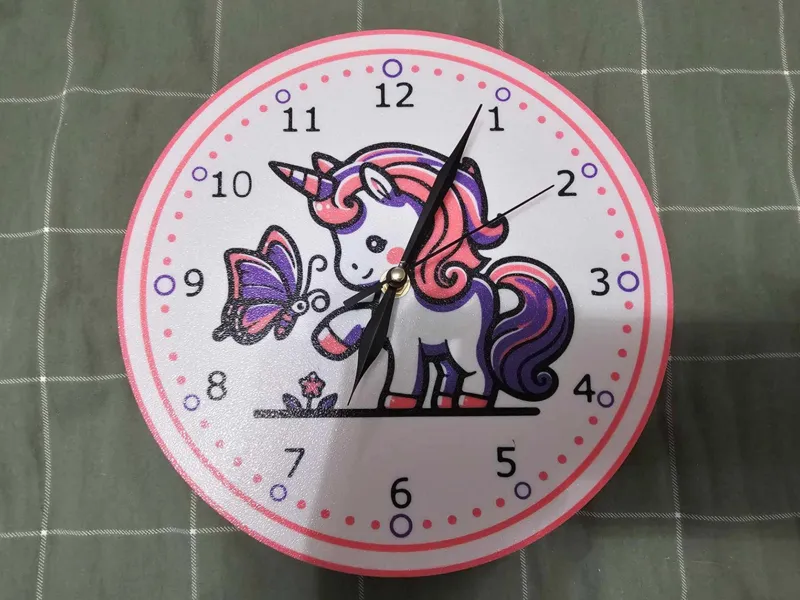 Unicorn and Butterfly Kid's Clock 