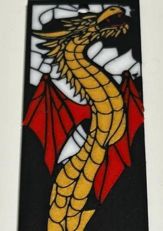 Stained Glass Dragon Bookmark