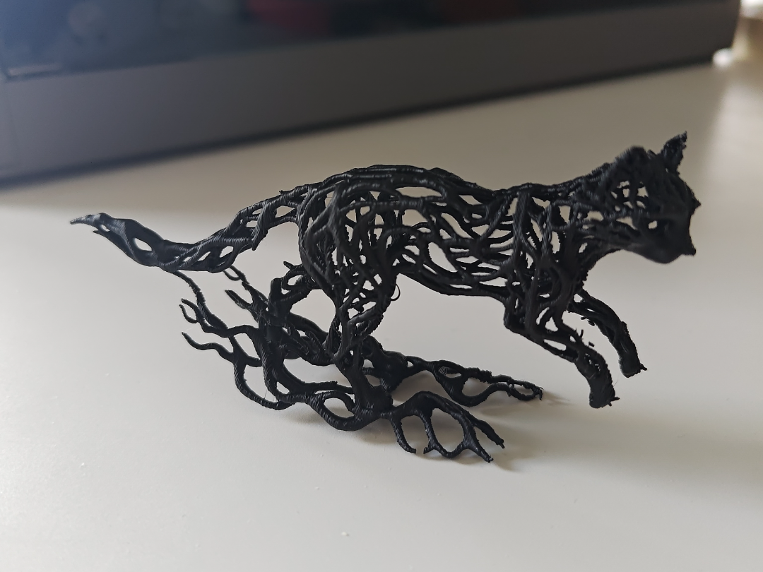 Organic Wireframe cat sculpture: Voronoï