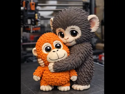 Punch Monkey with toy Sculpture