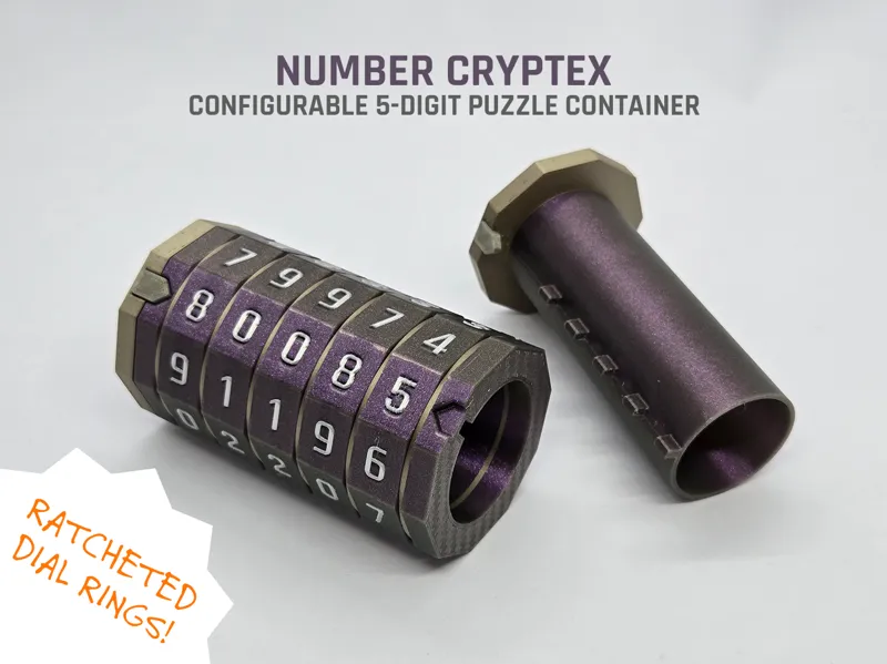 Number Cryptex — configurable puzzle container