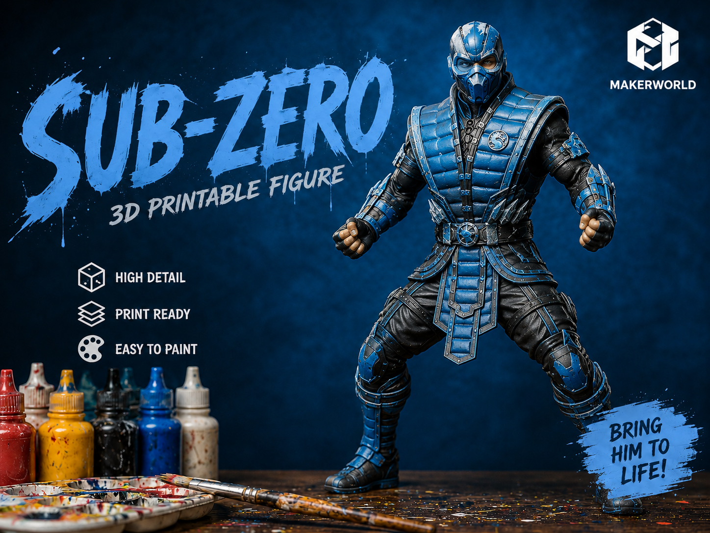 Sub-Zero Inspired Warrior Figure | MK Fan Art 