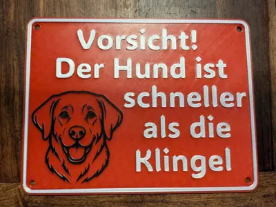 Warning Sign Caution Dog Labrador