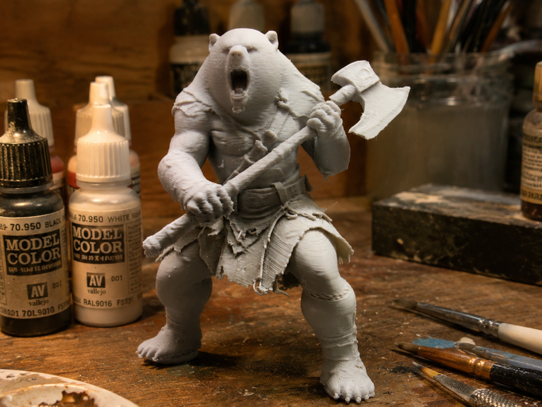 Miniatura Dungeon&Dragons Orso Mannaro con Ascia