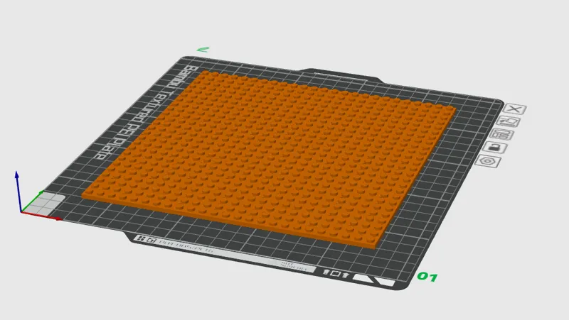 Base plate 200x200mm - Standard brick - 25x25 dots