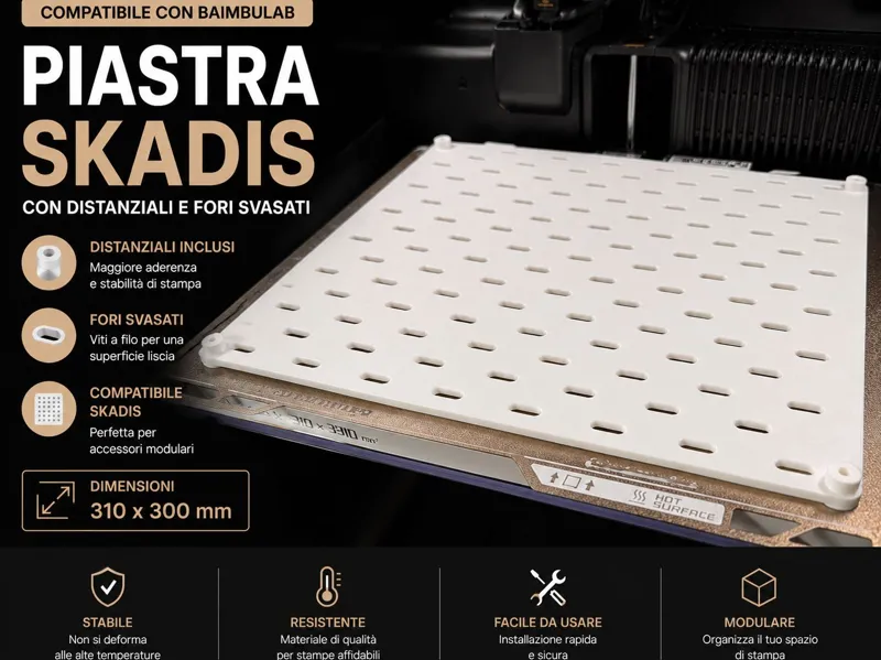 piastra skadis 320x300 con distanziali svasati