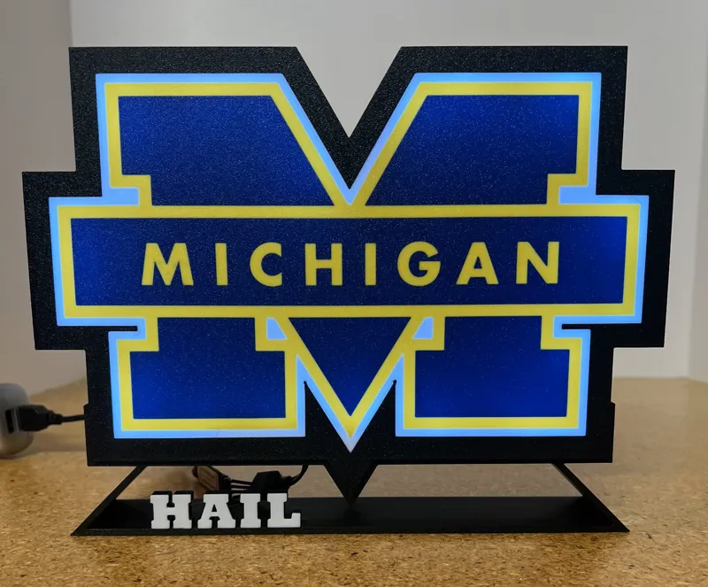University of Michigan Light Box Sign