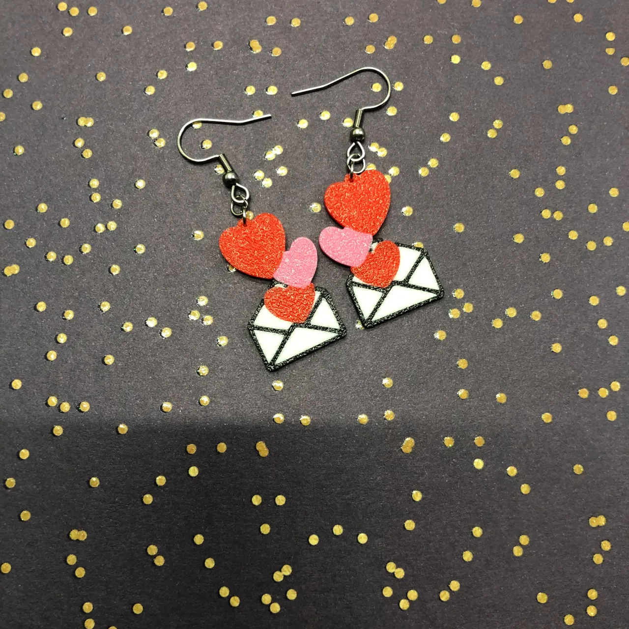 Letter full of love earrings, AMS, 0,4 mm nozzle view 3