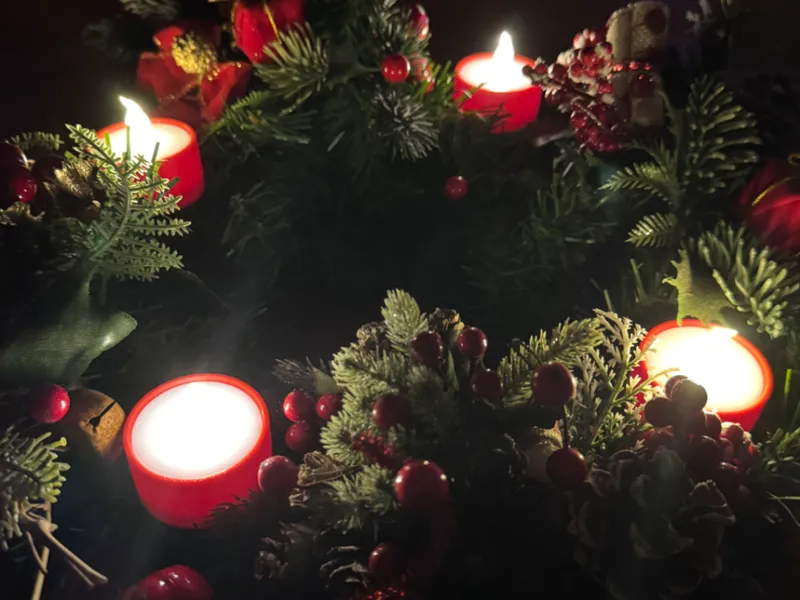 Supporto candele per corona avvento