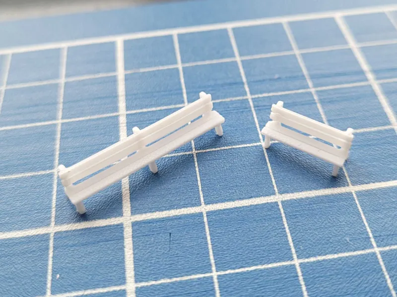 N gauge model railway bench