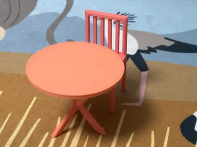 Miniature chair and table