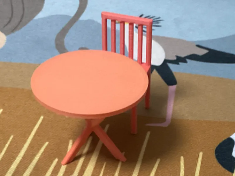 Miniature chair and table