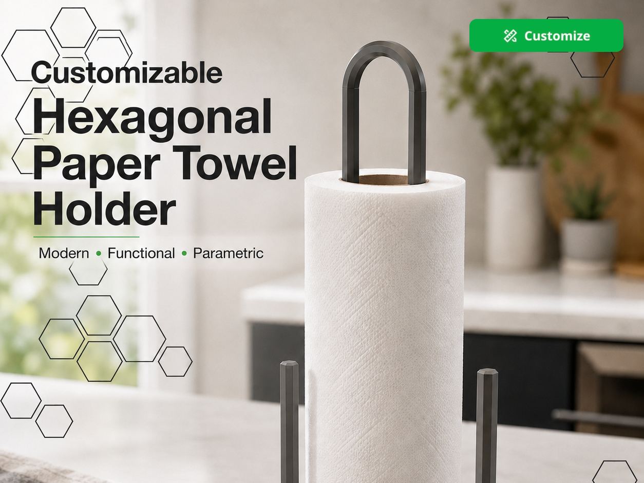 Parametric Hexagonal Paper Towel Roll Holder