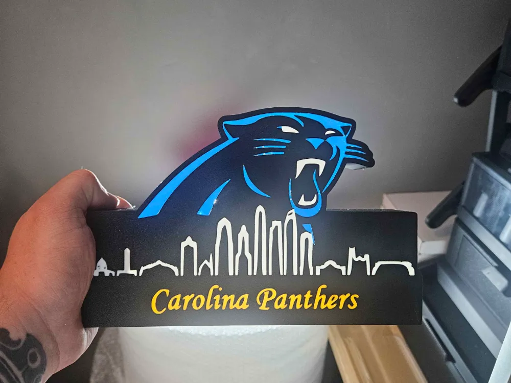 NFL Lightbox Carolina Panthers with skyline! by Rotterdam_3d_Art ...