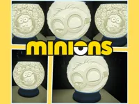 Lampe sphérique lithophanie Minions — photo 2