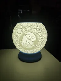 Lampe sphérique lithophanie Minions — photo 5