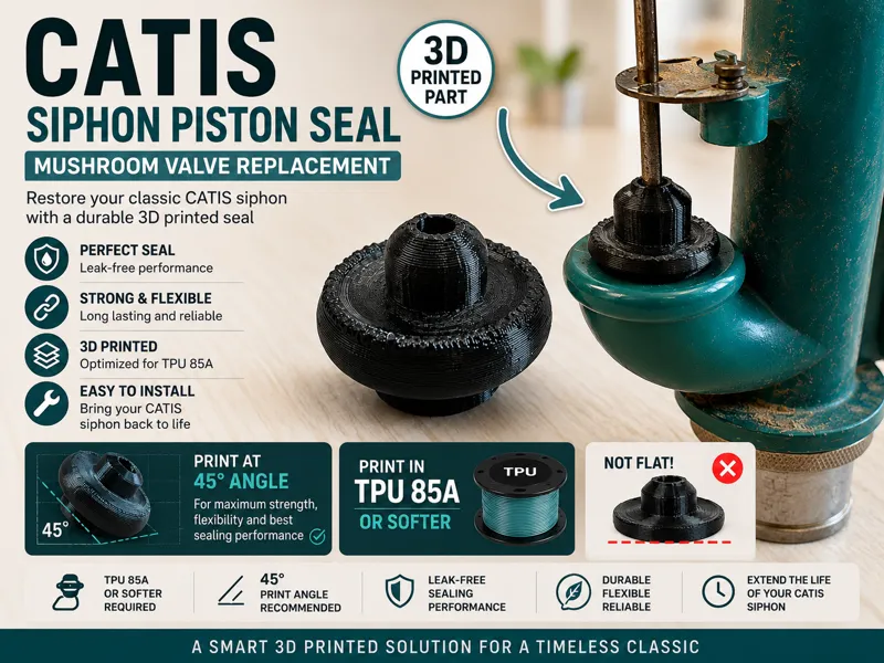 CATIS WC Siphon Seal | TPU85A Mushroom Gasket