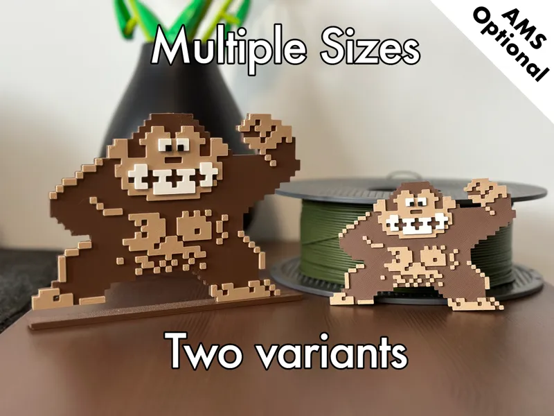 Voxel-Style Donkey Kong with optional stand