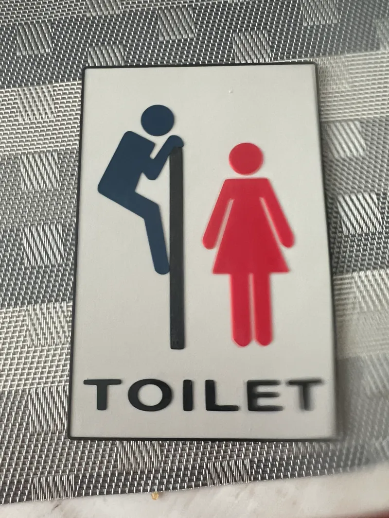 Funny Toilet Sign - Multicolor