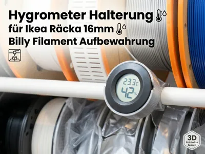 Hygrometer XF001 - Holder for Ikea Räcka
