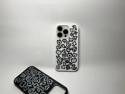 iPhone 14 Pro Adorable Animal Graffiti Phone Case