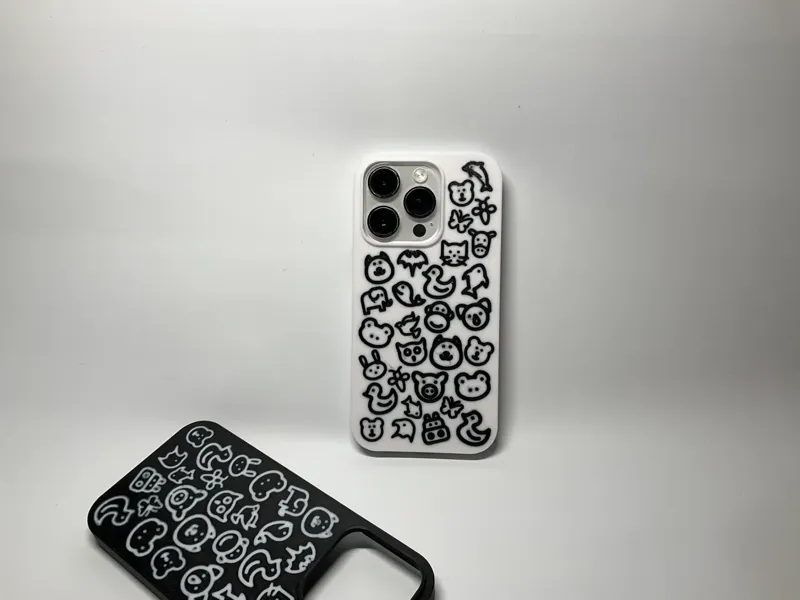 iPhone14pro可爱动物涂鸦手机壳