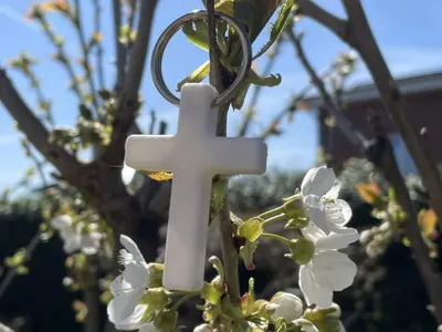 Keychain with a cross design