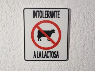 Letrero intolerante a la lactosa