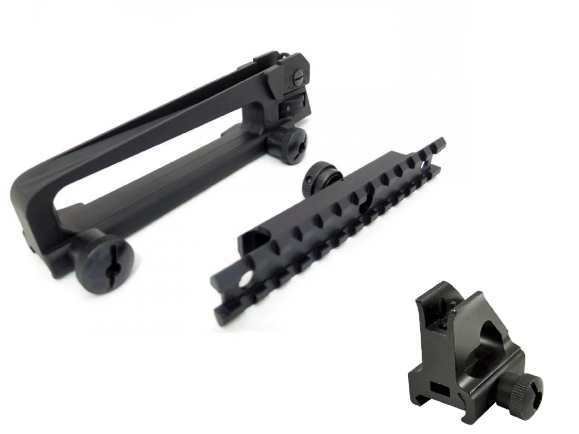 Carry handle with adjustable sight  & top rail
