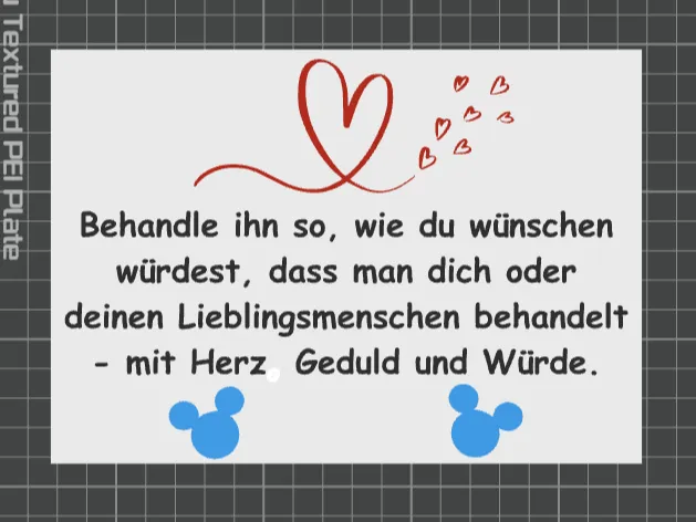Schild mit Spruch