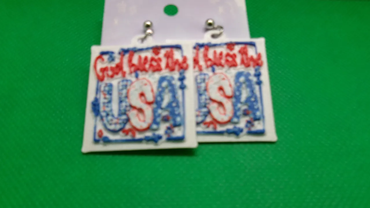 God bless the USA earrings & keychains view 4