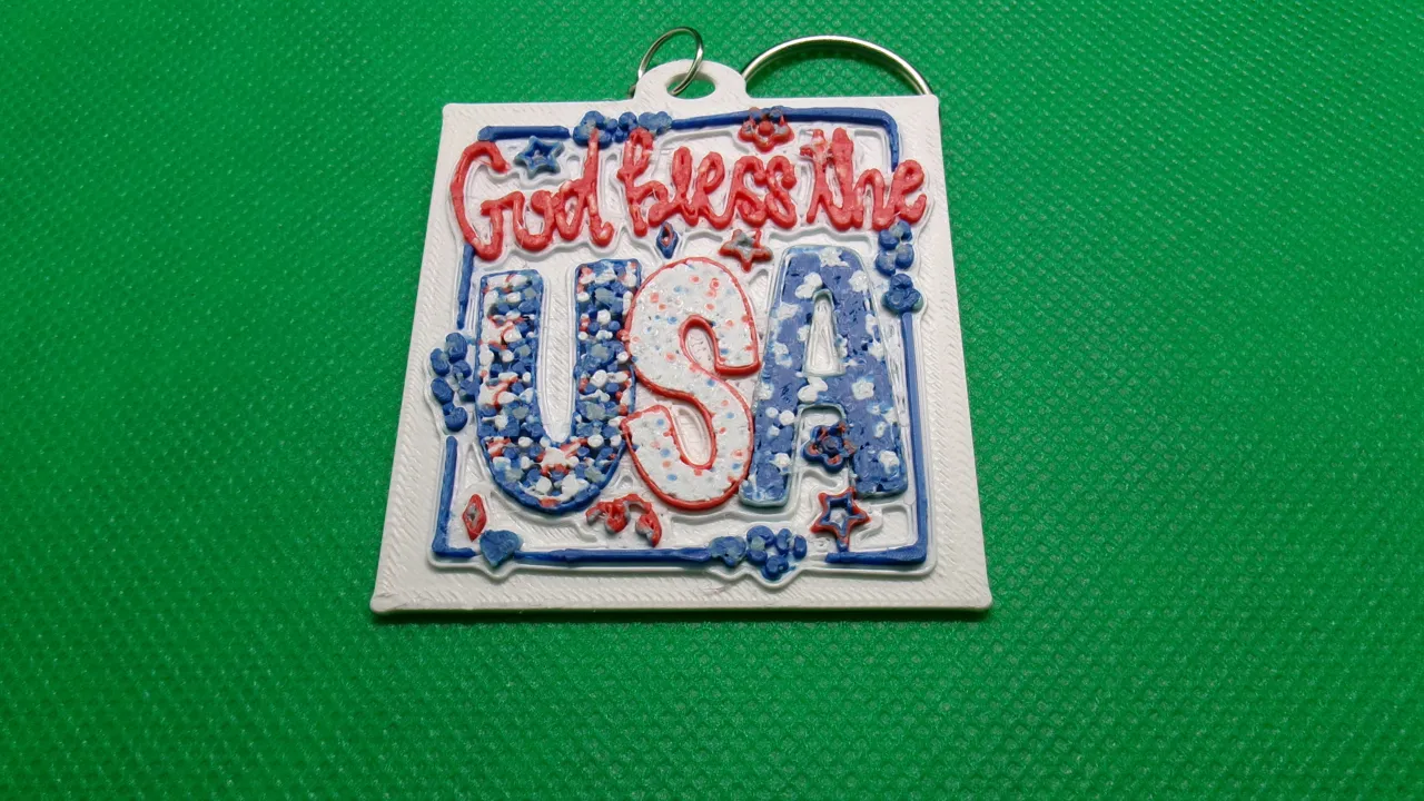 God bless the USA earrings & keychains view 2