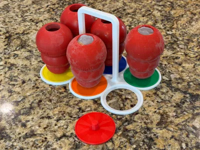 Kong Carrier and Holders/Plugs for 6 Large Kongs