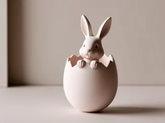Bunny in Eggshell