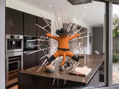 Crashed Cat in Glass Prank