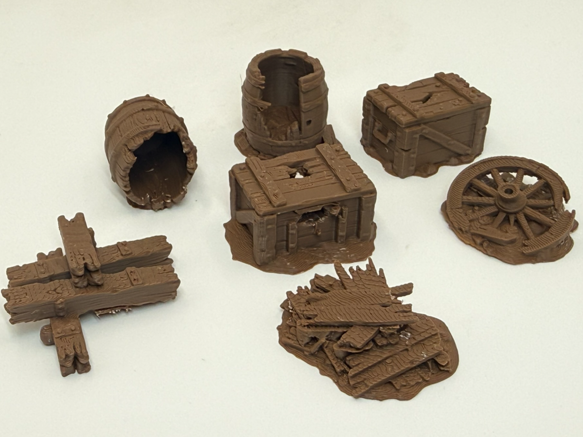 D&D / Wargaming Scatter Terrain: Wooden Props Pack