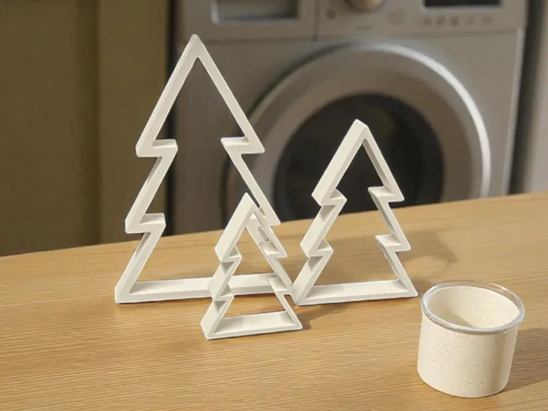 Minimalistische Deko-Tannenbäume – Weihnachtsdeko