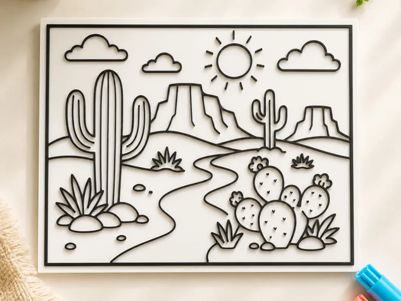 Desert Coloring Page