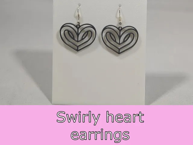 Swirly heart earrings