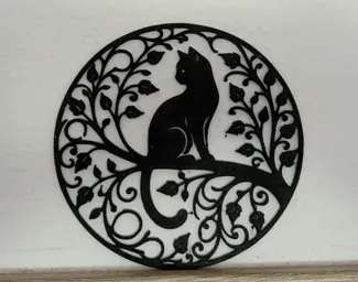 Wall Art - Cat sitting on a tree